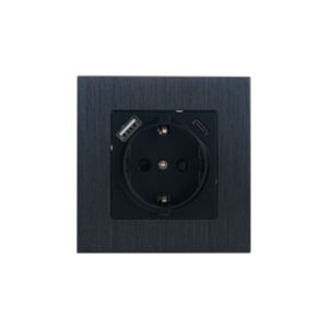 ΠΡΙΖΑ ΣΟΥΚΟ ΧΩΝΕΥΤΗ &USB&TYPE C 16A ΜΑΥΡΗ